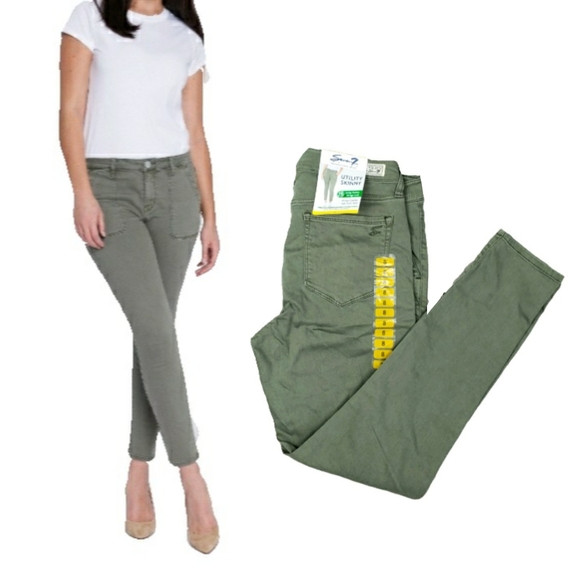 Seven7 Denim - NWT Seven7 Agave Green Womens 8 Utility Ankle Skinny Jeans
